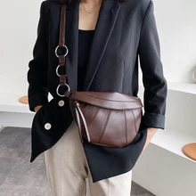 Винтажные сумки через плечо из искусственной кожи для женщин, маленькие однотонные Лоскутные сумки через плечо, женские нагрудные сумки