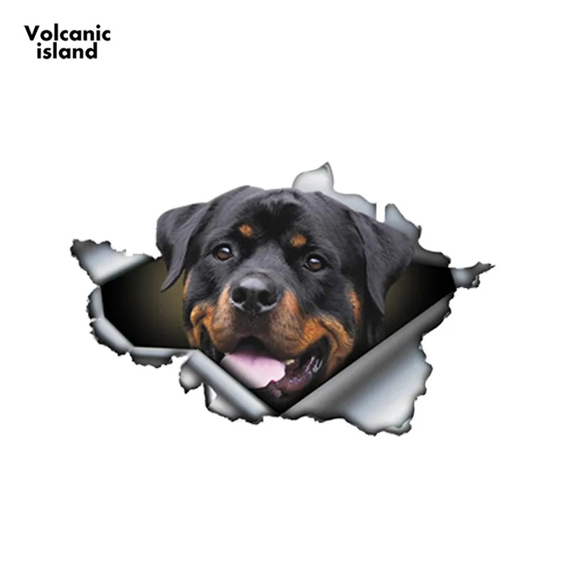 HotMeiNiFunny Rottweiler Автомобильная наклейка рваная металлическая Светоотражающая s Pet Dog
