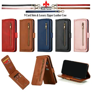 

Vintage Zipper Leather Case For Xiaomi Redmi Note 9 Pro Max Note9 Wallet Book Bag Redmi Note 9S 9 cards Slots Flip Fundas Cover