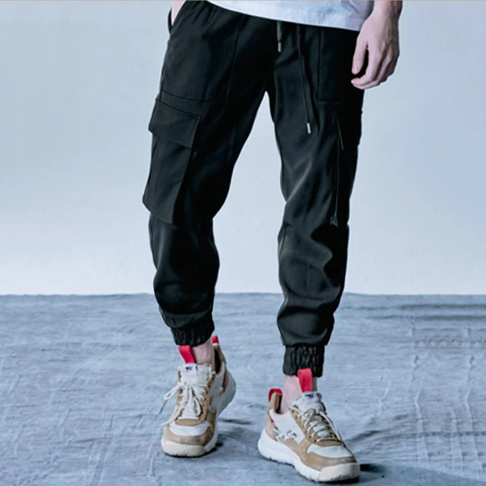 HIRIGIN мужские зауженные городские прямые брюки, повседневные узкие брюки для бега, брюки-карго, мужские Модные брюки-карго