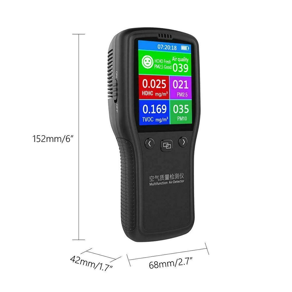 8 в 1 детектор качества воздуха PM2.5 PM10 формальдегид HCHO TVOC ЖК цифровой