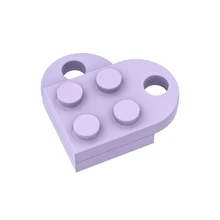 Coração em forma de blocos peças diy 3176 modificado moc 2x2 compatível monta partículas logotipo tecnologia peças brinquedos feminino menina pingente