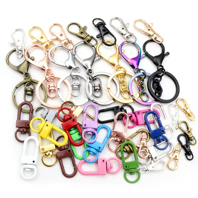 10Pcs/set Metal Swivel Lobster Hook Clasp Keyring Snap Bag Jewelry