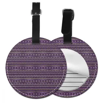 

NOISYDESIGNS Tribal Ethnic Round Luggage Tag Leather Suitcase Label Bag Pendant Handbag Name ID Address Tags Travel Accessories