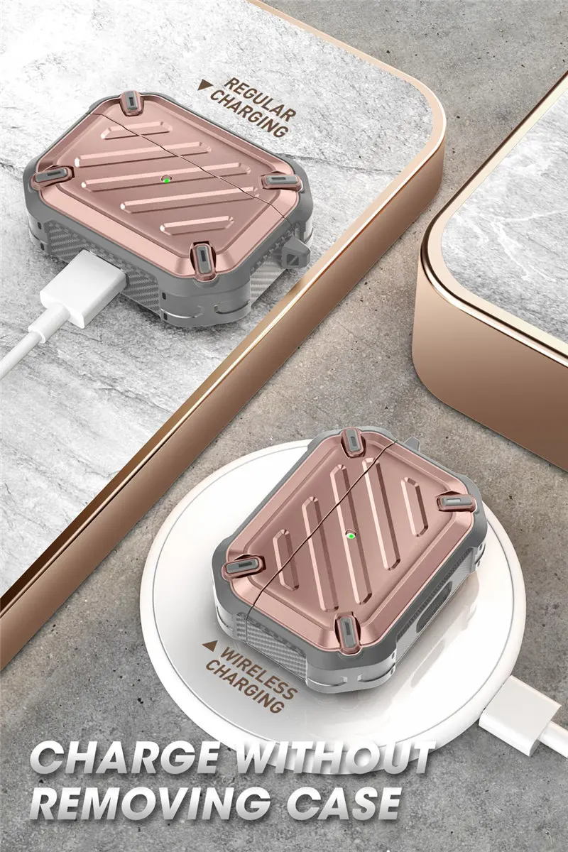 supcase ub pro projetado para airpods pro case capa protetora robusta de corpo inteiro com mosquetão para apple airpods pro