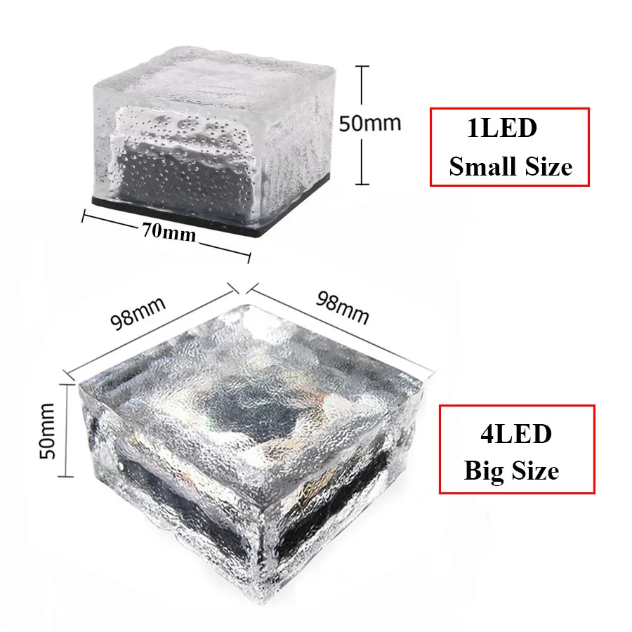 BEIAIDI-4pcs-Glass-Ice-Brick-Shape-Solar-Deck-Light-Outdoor-Garden-Floorerground-Lights-Landscape
