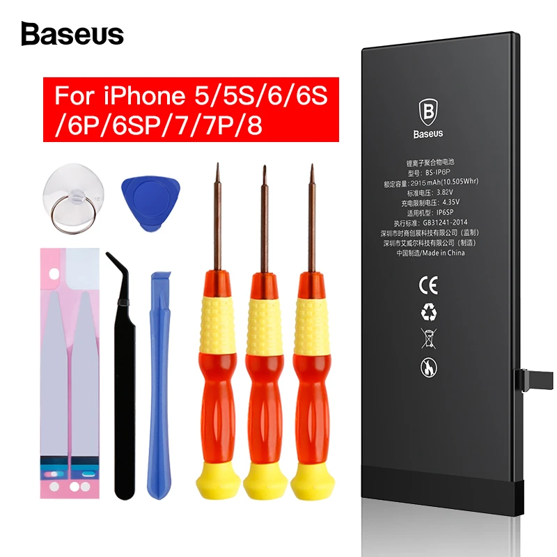 

Baseus Mobile Phone Battery For iPhone 6S 6 Plus 8 7 8P Original Internal Bateria Replacement Real Capacity Batterie For iP 5S 5