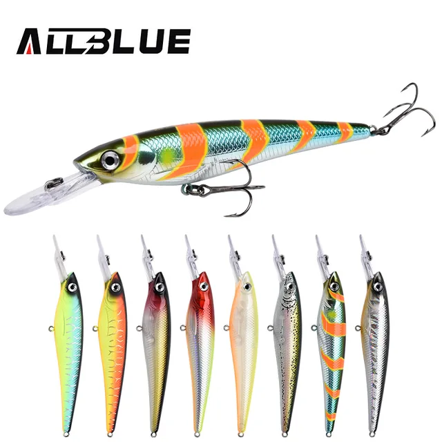US $3.83 ALLBLUE OSPPEY 110F Trolling Minnow 110MM 16.2G Fishing Lure Floating Wobbler Pike Crank Artificial