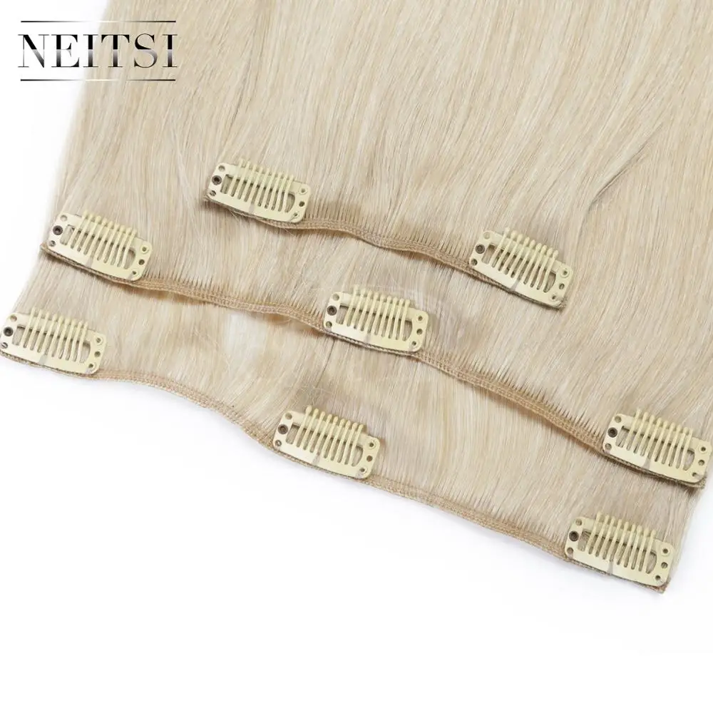 Neitsi 14 ''8 клипов 3 шт./компл. для женщин синтетический зажим для наращивания волос прямые Термостойкие светлые цвета 75 г