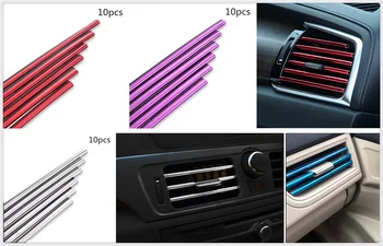 

10pcs car auto protection strip personality air conditioning outlet trim strip for Kia KND-4 Spectra5 Spectra Rio5 Multi-S