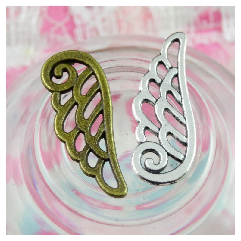 

100 шт 24*9 мм античные бронзовые покрытые античные серебряные крылья ручной работы подвески DIY для браслета ожерелье