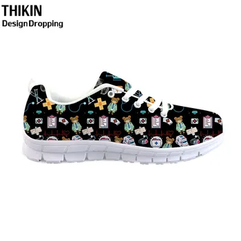 

THIKIN 2020 Nursing Doctor Bear Cartoon Summer Women Running Shoes Althletic Teenager Girls Black Sport Sneaker Lady Zapatillas