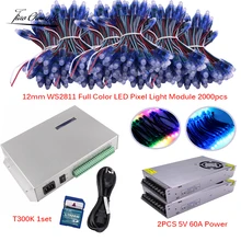 2000 шт. WS2811 полноцветный светодиодный модуль пикселей 2811 IC цифровой светодиодный Рождественский свет+ T300K 8 порты, контроллер+ 5 В 60A Светодиодный источник питания 2 шт