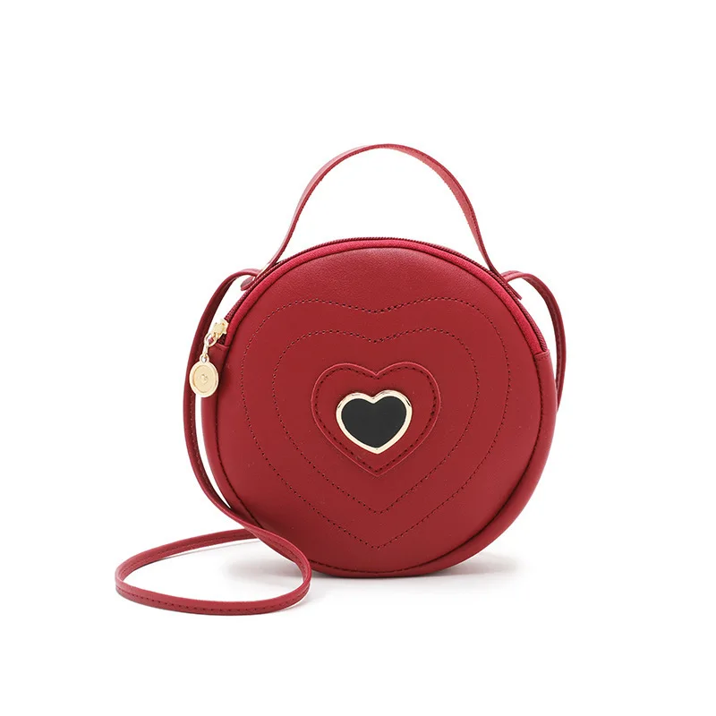 

Korean-style Heart-Shape Women's Hand Small round Bag 2019 Summer New Products Crossbody/shoulder Bag Phone Coin Purse