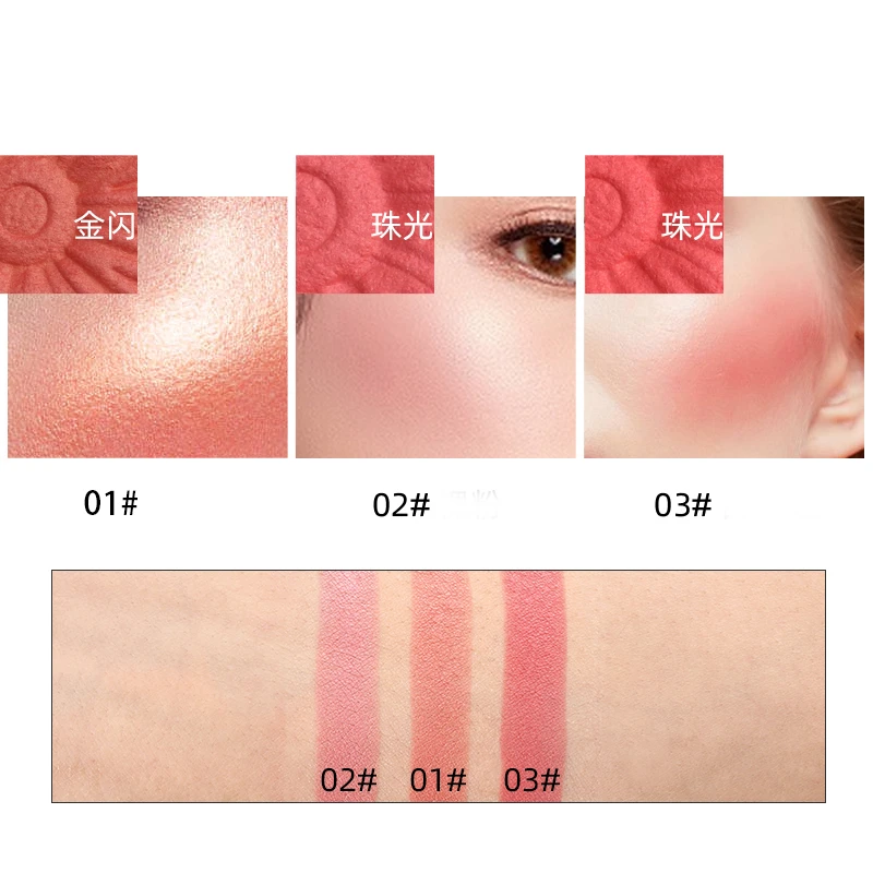 Shimmer Румяна Макияж стойкий Оранжевый Персик Цвет Красный щека оттенок румяна выпечки порошок макияж корейский