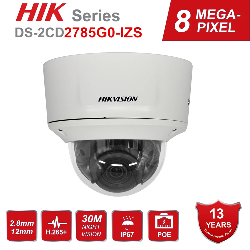 Hikvision 4K купольная ip камера Darkfighter DS 2CD2785G0 IZS 8MP видеонаблюдения POE CCTV H.265 IR 30m|Камеры