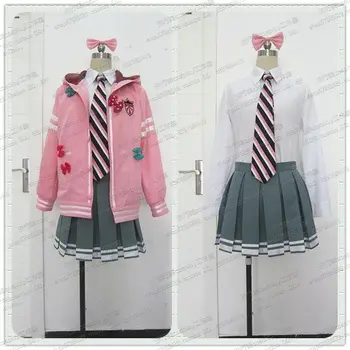 

Anime Suits Vocaloid Cosplay Costume Hatsune Miku Project DIVA-F School Uniforms Pink Coat A