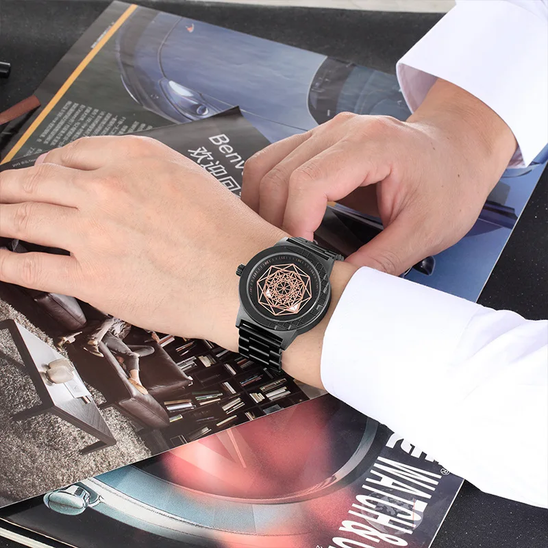 Черные технологии мужские часы новая концепция уникальные личности кварцевые наручные часы водонепроницаемые реплики люксовый бренд Relogio Masculino
