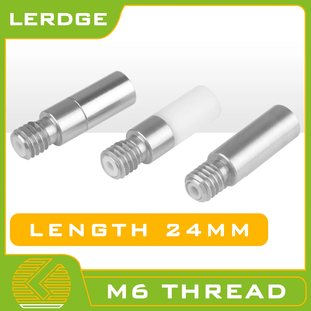 LERDGE 3D Printer Parts HS Hotend Throat V6 Heatbreak Smooth Heat Break