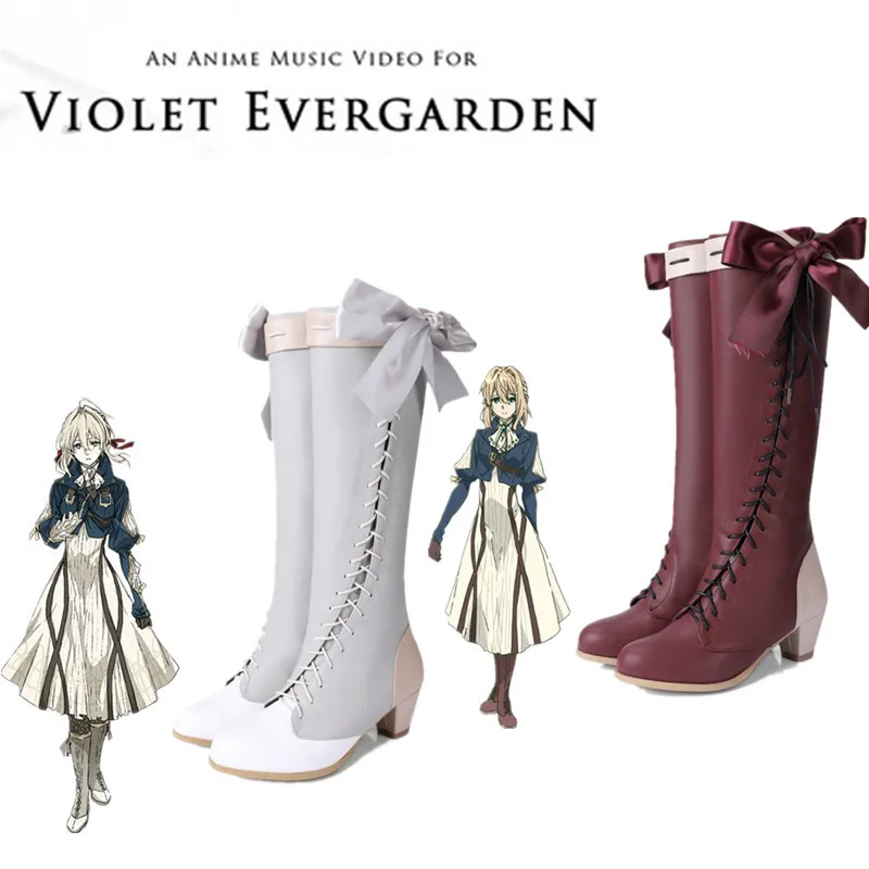 Violet Evergarden コラボシューズ ネイビー/ブラウン 美しく凛としたヴァイオレットそのもの！可愛すぎて話題になった