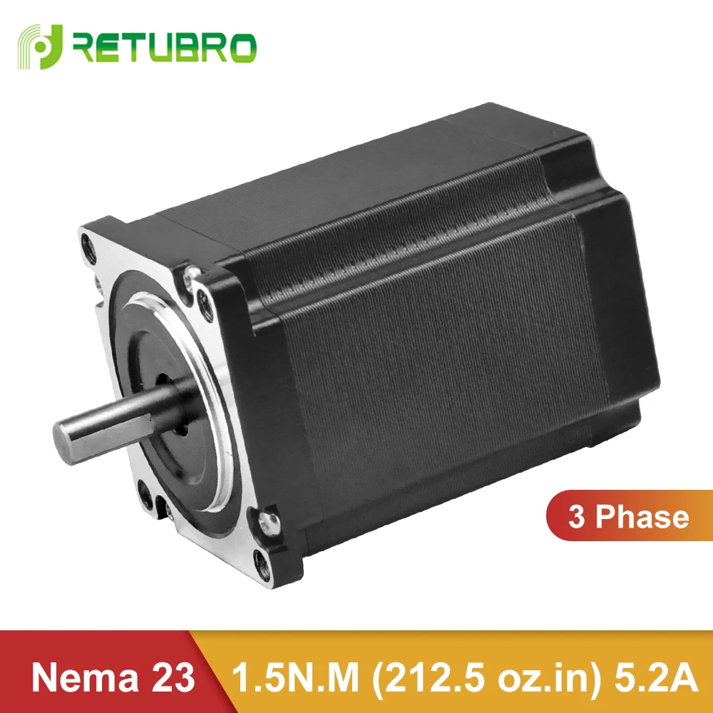 RETUBRO шаговый двигатель Nema 23 57B2 3 фазы 1,2 градусов Открытый цикл 8 мм диаметр вала 3/6 приводит шаговый двигатель 1.5NM
