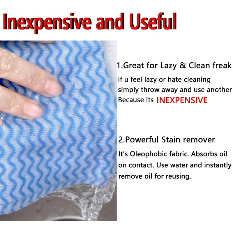 5 Rolls Dish Cloths Cleaning Towel Kitchen Rag Household Cleaner Dry/Wet Oil Wash Cloth No Paper (Blue) | Дом и сад