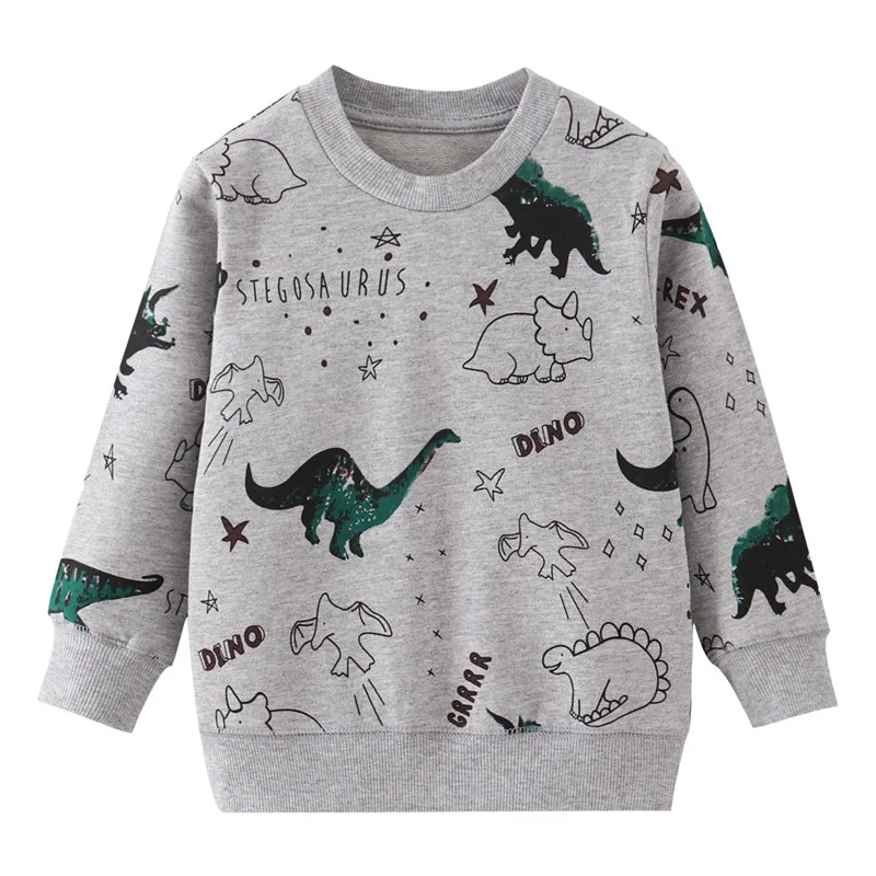 Толстовки для мальчиков с принтом «прыжки» и «дракон»; хлопковая одежда для малышей; сезон осень-зима; детские топы с рисунком животных; рубашки для мальчиков и девочек