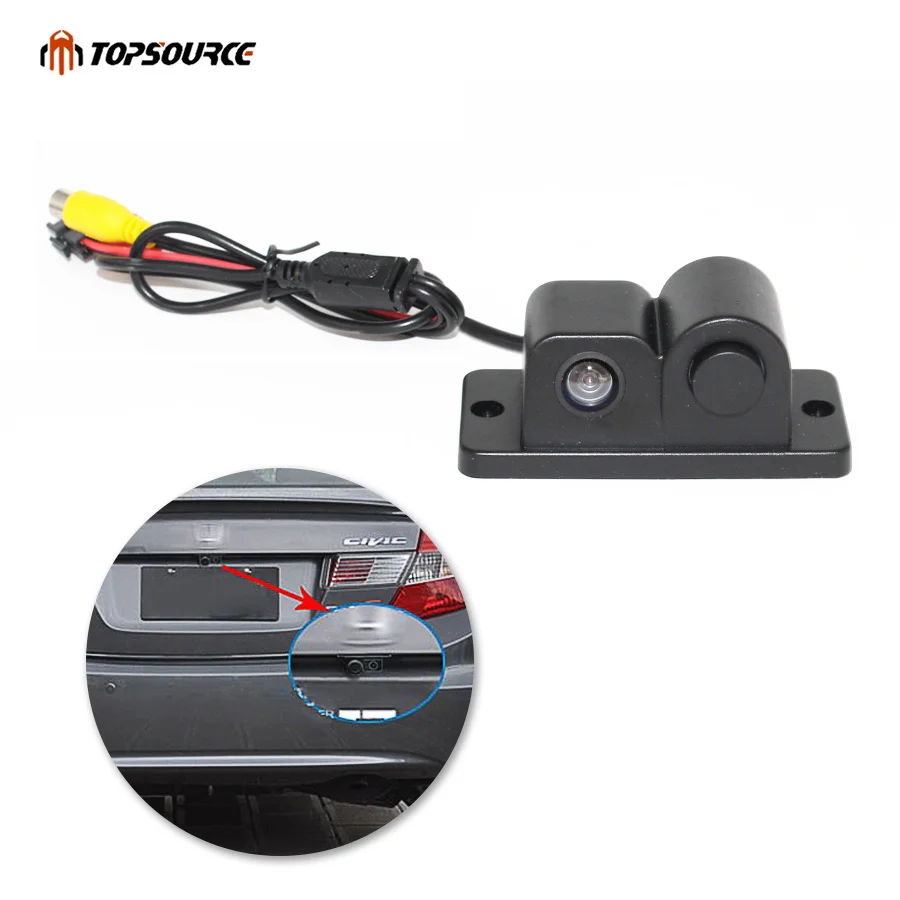 

TOPSOURCE Parktronic 2 In 1 Car Parking Sensors Rear View Backup Camera Universal High Clear Night For Vision Reversing Radar