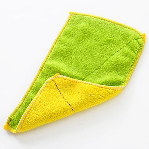 5pcs Green Yellow 5 шт. кухонные антижировые тряпки эффективная Ткань для очистки бамбукового волокна многофункциональные чистящие инструменты для мытья посуды для дома - Цвет: 5pcs Green Yellow
