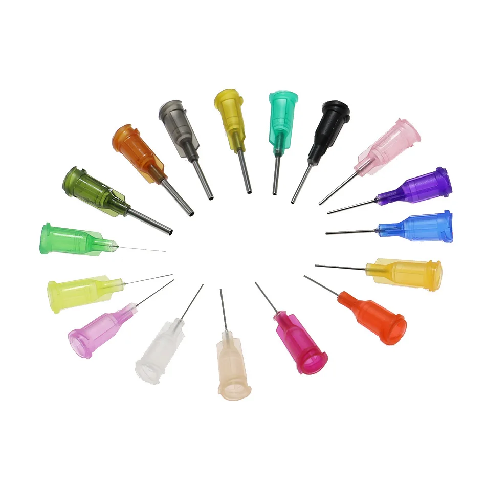 Luer Lock Needle Syringes Spiral Stainless Steel Tube Liquid Dispenser 14-34G 50 Pcs reusable syringe liquid syringe syringe ink injection syringe glue tool dispensing needle surgical needle tool