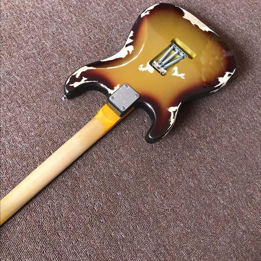 Новая, 6 струн палисандр гриф электрогитара, Sunburst Цвет gitaar relics от руки гитара ra. Реальные фотографии