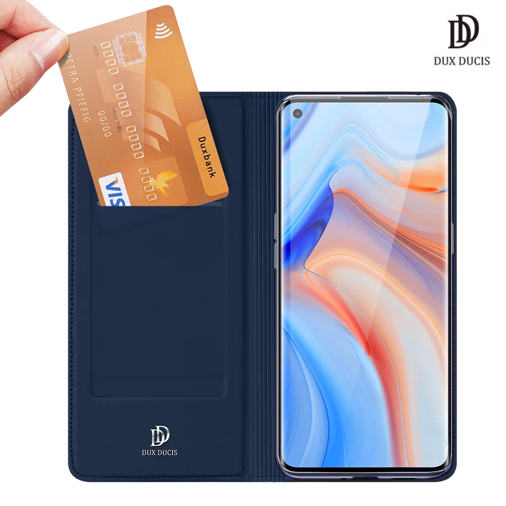 Кожаный чехол-книжка для OPPO Reno 4 5G DUX DUCIS Skin Pro Series чехол-бумажник с полной защитой
