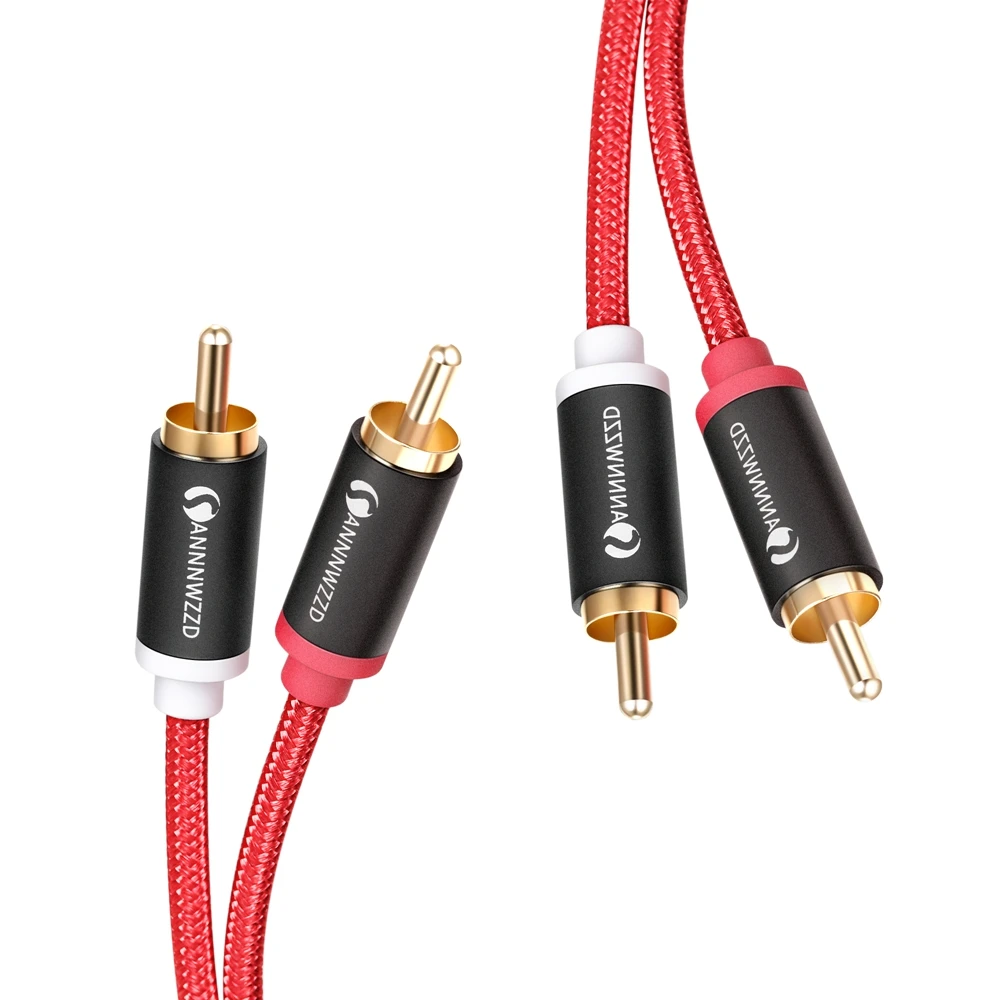 Аудиокабель RCA с 2 на позолоченный аудиокабель 1 м для домашнего кинотеатра DVD ТВ