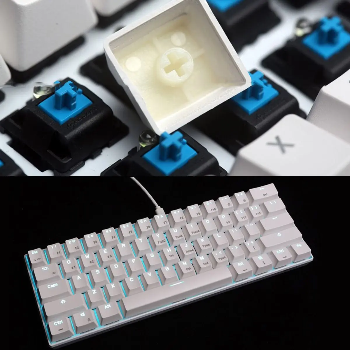 RK 61 переключатель gateron RGB Механическая игровая клавиатура bluetooth светодиодный водонепроницаемый с подсветкой для рабочего стола английская модель