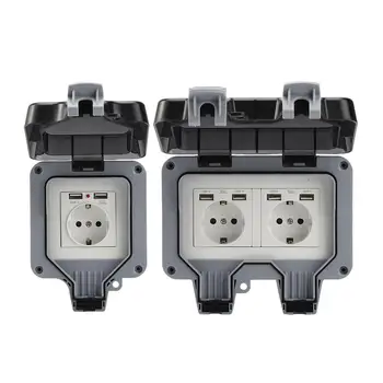 

Outdoor Socket IP66 Weatherproof USB Socket High-performance Plug Base For Indoors Outdoors Industrial Socket