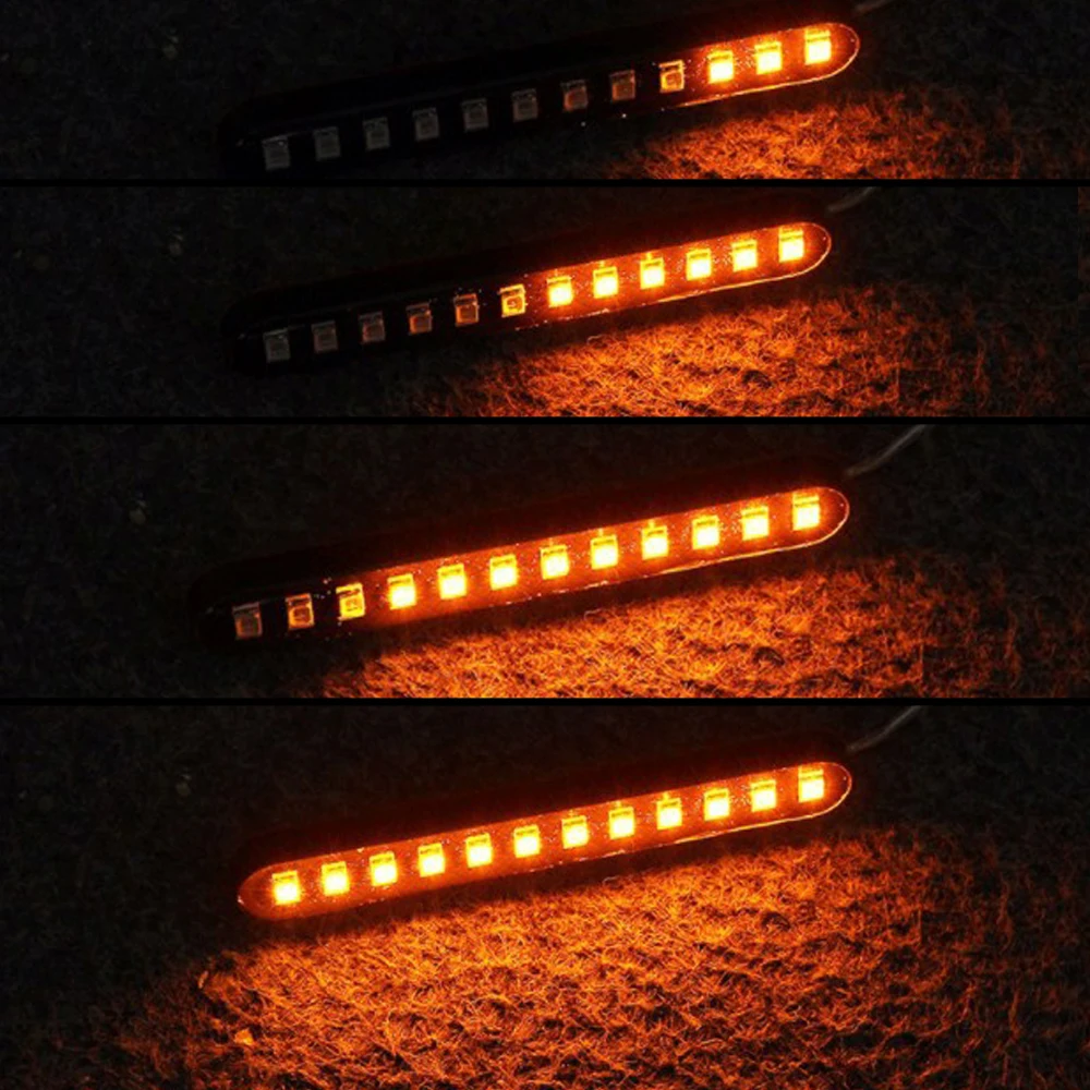 

1 Pc For Motorcycle LED Turn Signal Lamp Sequential Flowing Indicator Lights W/ Cable Amber Universal Bright Adjustable