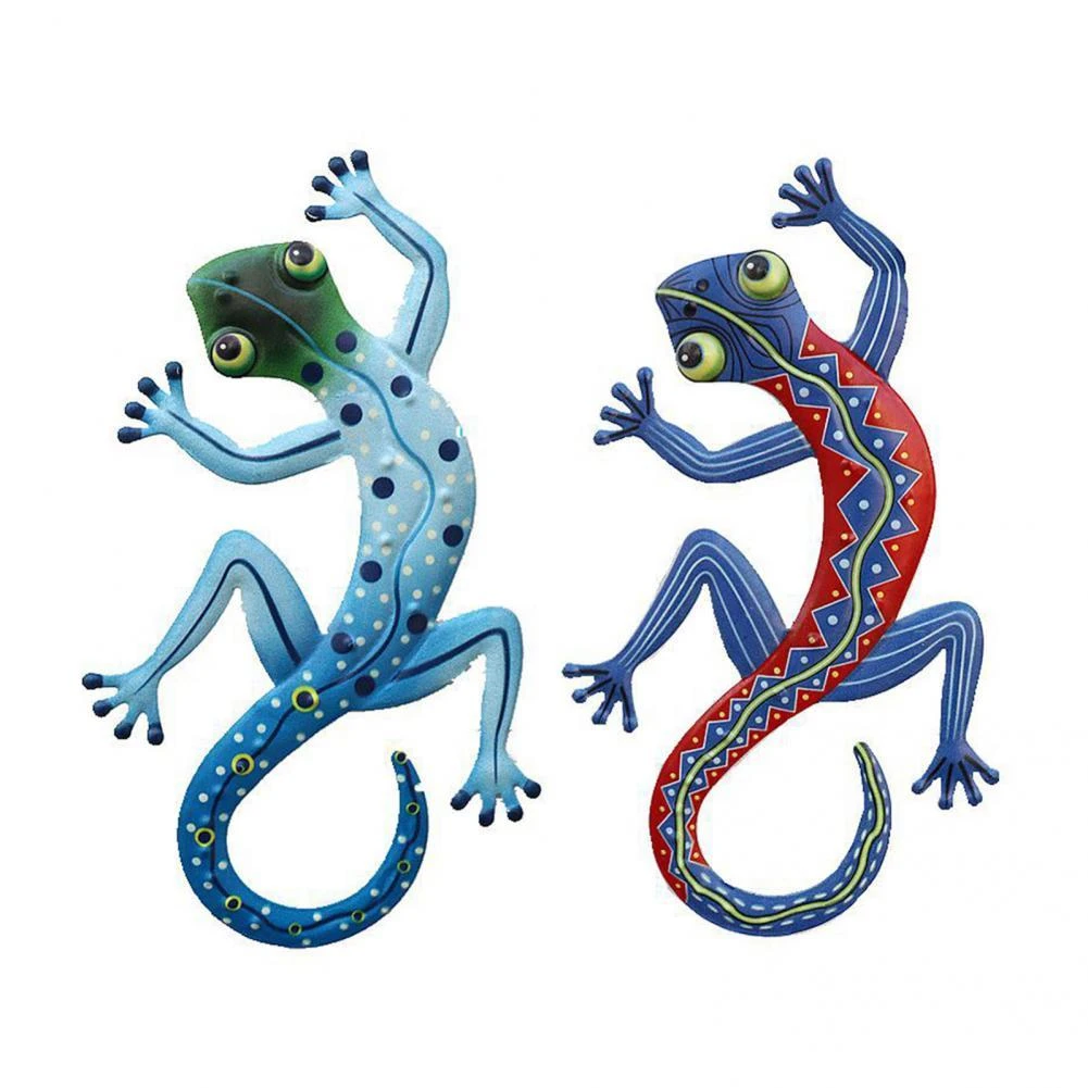 2pcs Sturdy Exquisite Mix Color Vivid Gecko Hanging Statue Sculpture Space Saving Hanging Pendant Lightweight For Garden Statues Sculptures Aliexpress