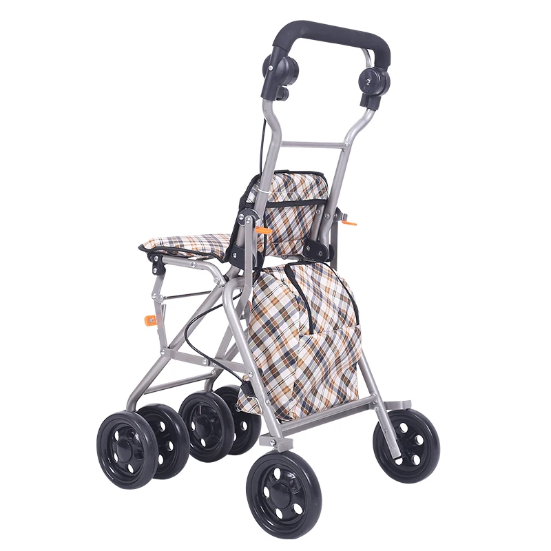 Portable Lightweight 4KG Elderly Shopping Carts Folding Wagon Seniors Wheelchair Roller Walker shopping cart