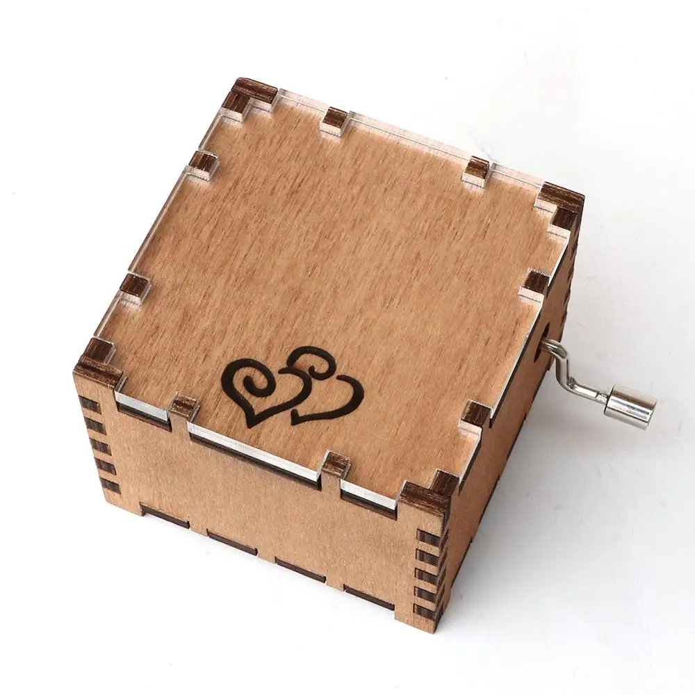 Y-Wooden Hand-Cranked Musical Boxes Acrylic Music Boxes Love Theme Musical Box For Lover Christmas Gift Birthday Gift