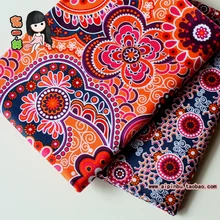 Tissus Au Metre Tecidos как стеганое одеяло в музее] [ткань Marie Mary богемные люди оранжевый табби печать из чистого хлопка ткани