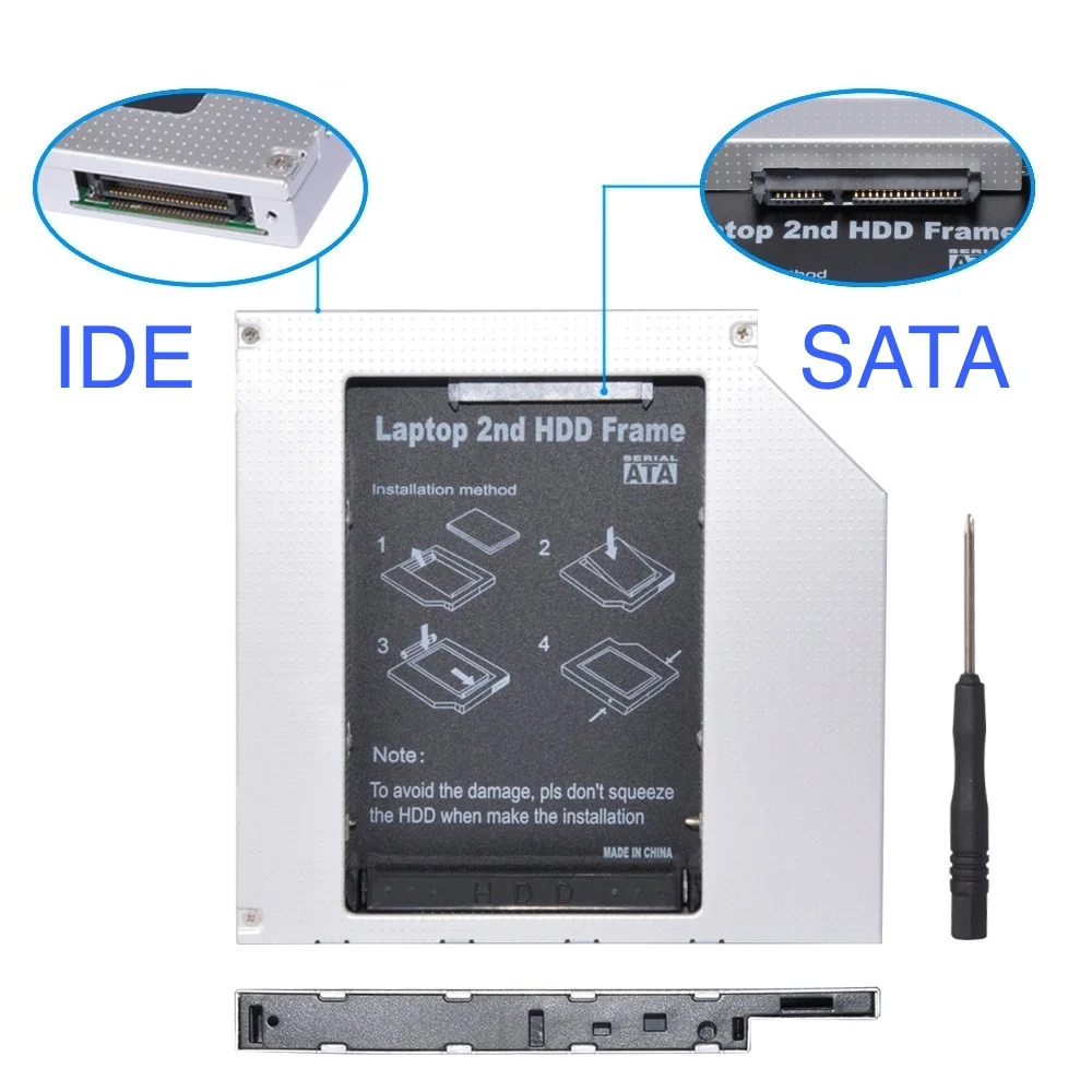 Алюминиевый Универсальный 2-й жесткий диск SSD Caddy для ноутбука 12 7 мм IDE Странная