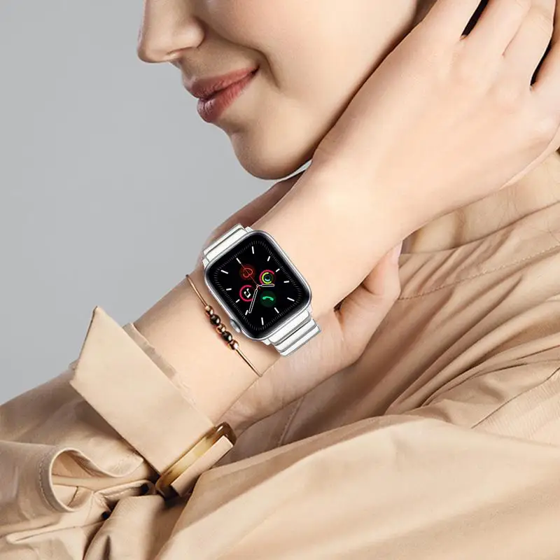 Новый керамический ремешок для часов iWatch Apple Watch 44 мм 42 40 38 серии 5 4 3 2 1 женщин и