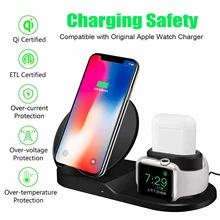 Qi Беспроводное зарядное устройство Быстрая зарядка для iPhone 8 X XS Max XR Apple Watch 4 3 2 Airpods 10W быстрое зарядное устройство для Samsung S9 S8 S7