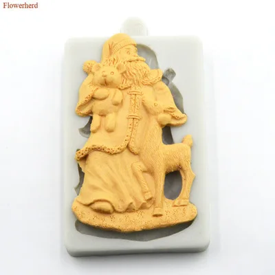 

Christmas Decoration Santa Deer Bear Pattern Silicone Mold Party Supplies DIY Chocolate Biscuit Mold Handmade Cake Mold Bakeware