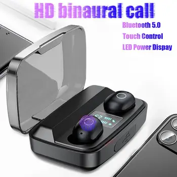 

Function Bluetooth Earphone 5.0 Touch LED Light Bluetooth Sport Headset Wrieless Music Headphones No Nosie for All Phones