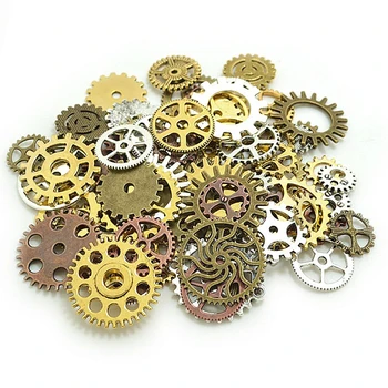 

100 Gram Pendant DIY Durable Steampunk Gears Crafts Mix Styles Wheels Parts Alloy Clock Assorted Jewelry Accessories