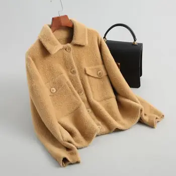 

Winter Poket Warm Jacket Solid Women 2019 Korean Winter Wool Coat White Short Bomber Jackets