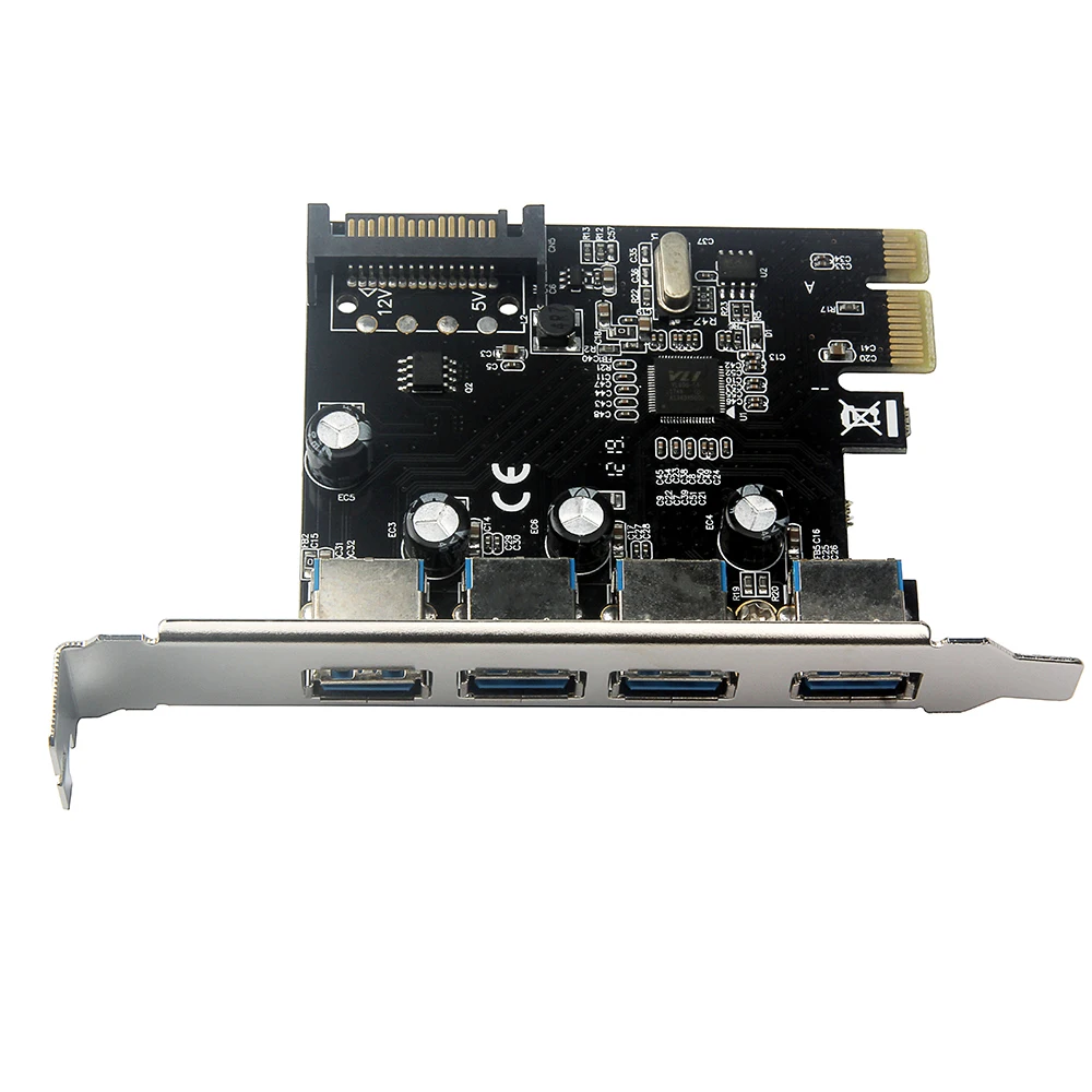PCI-E до 4 портов USB3.0 карта расширения PCI Express до USB3.0 карта адаптера с интерфейсом питания SATA для настольного ПК