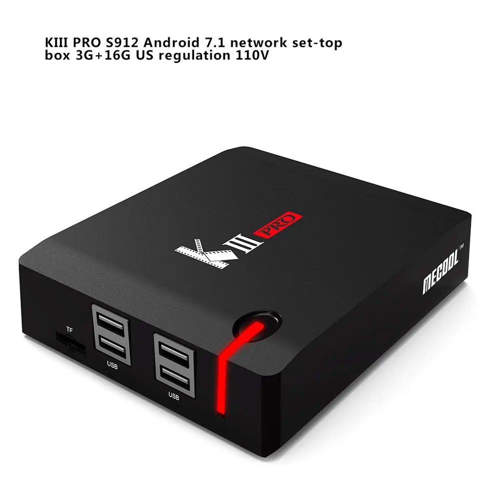 

KIII PRO S912 Set top box Android 7.1 network set-top box 3G+16G media player set-top box