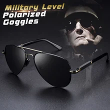 Мужские поляризационные фотохромные солнцезащитные очки с оправой из авиационного сплава, фирменный дизайн, мужские очки-авиаторы UV400, защитные очки для вождения